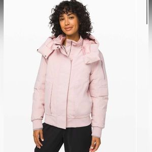 Lululemon Winter Warrior Bomber Jacket size 8 porcelain pink
